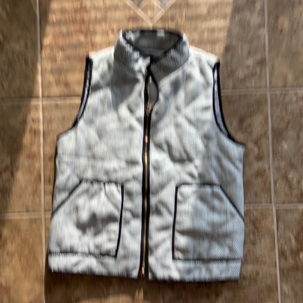 Double Zipper Herringbone Pattern Vest